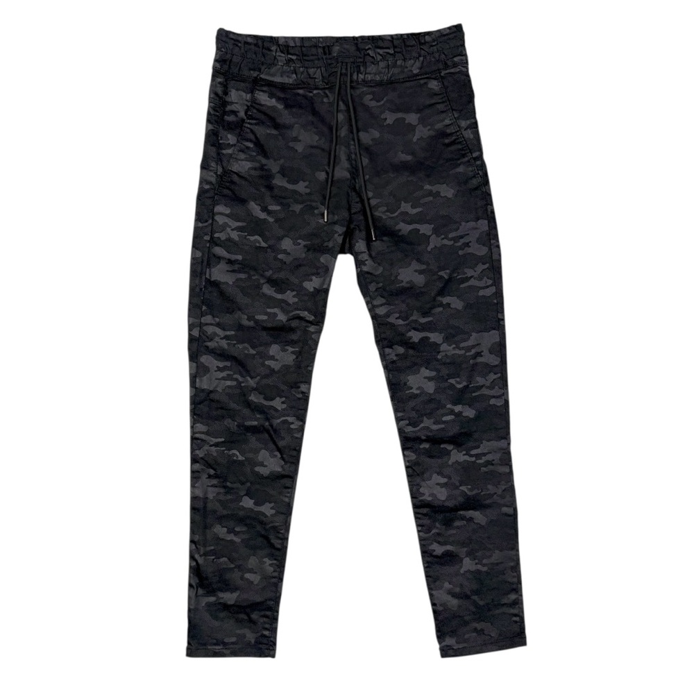 Bevy‎ Flog Shely Camo Jogger Pants Black Gray Pull On Stretch Size 26
